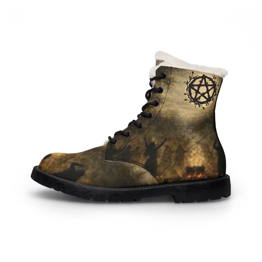 Dance by the Light of the Moon Women's Fur Leather Boots