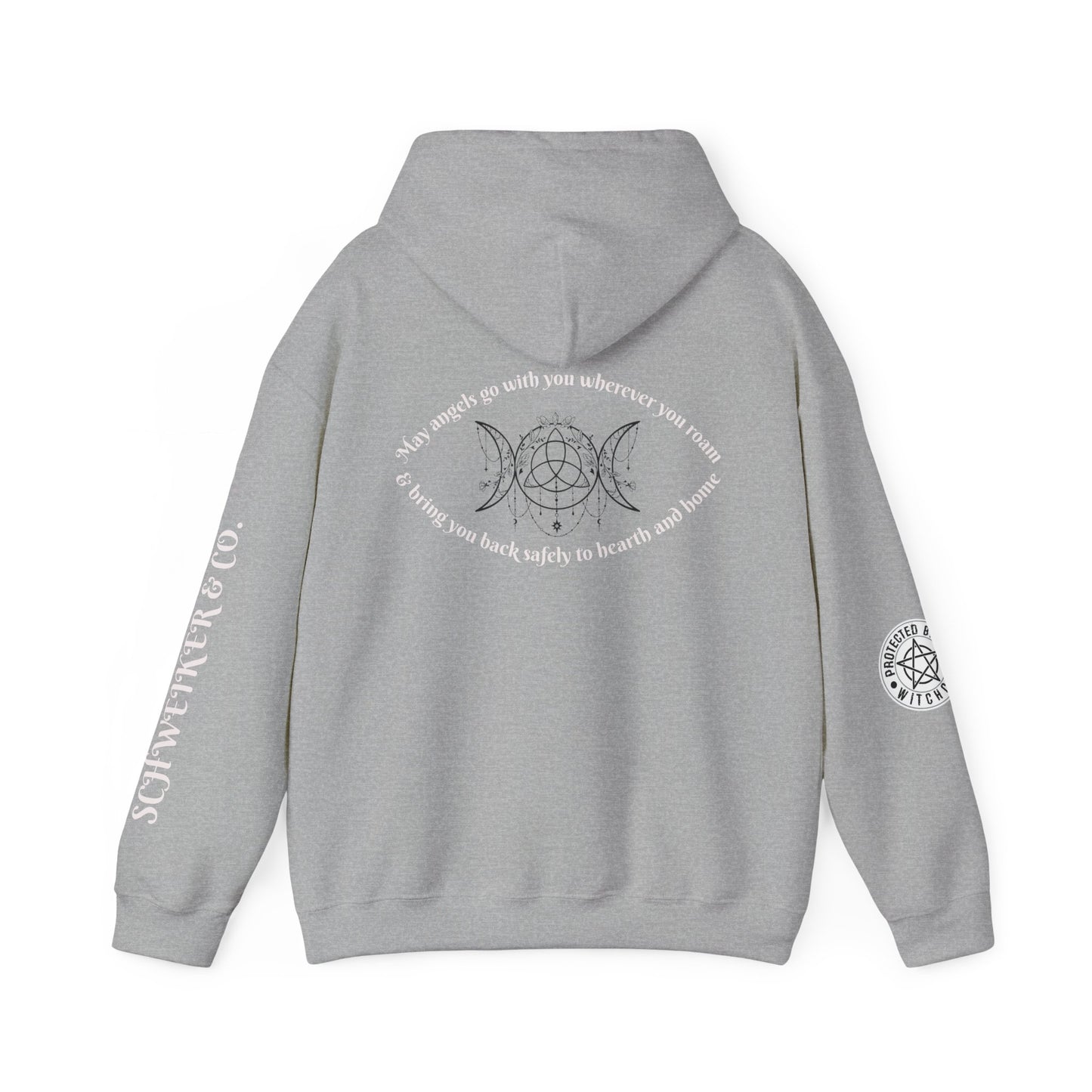 Mystic Moon Phases Hoodie — Spiritual Crescent Moon Graphic Sweatshirt