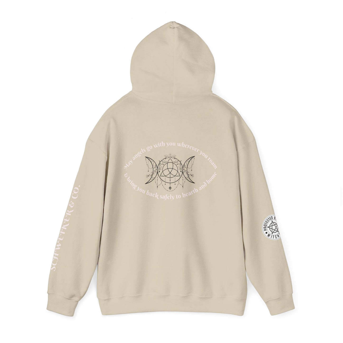 Mystic Moon Phases Hoodie — Spiritual Crescent Moon Graphic Sweatshirt