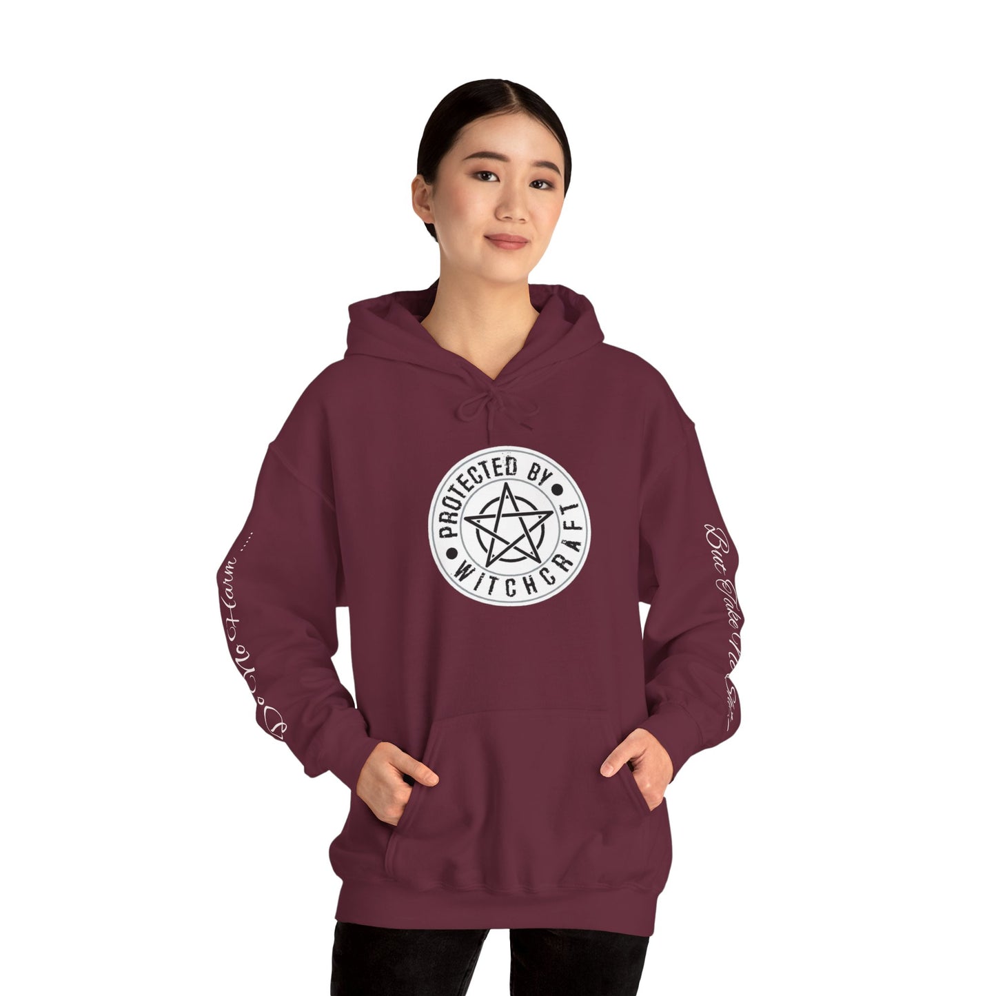 Protected By Witchcraft Hoodie — "Do No Harm... But Take No Shit" Sleeve Sweatshirt