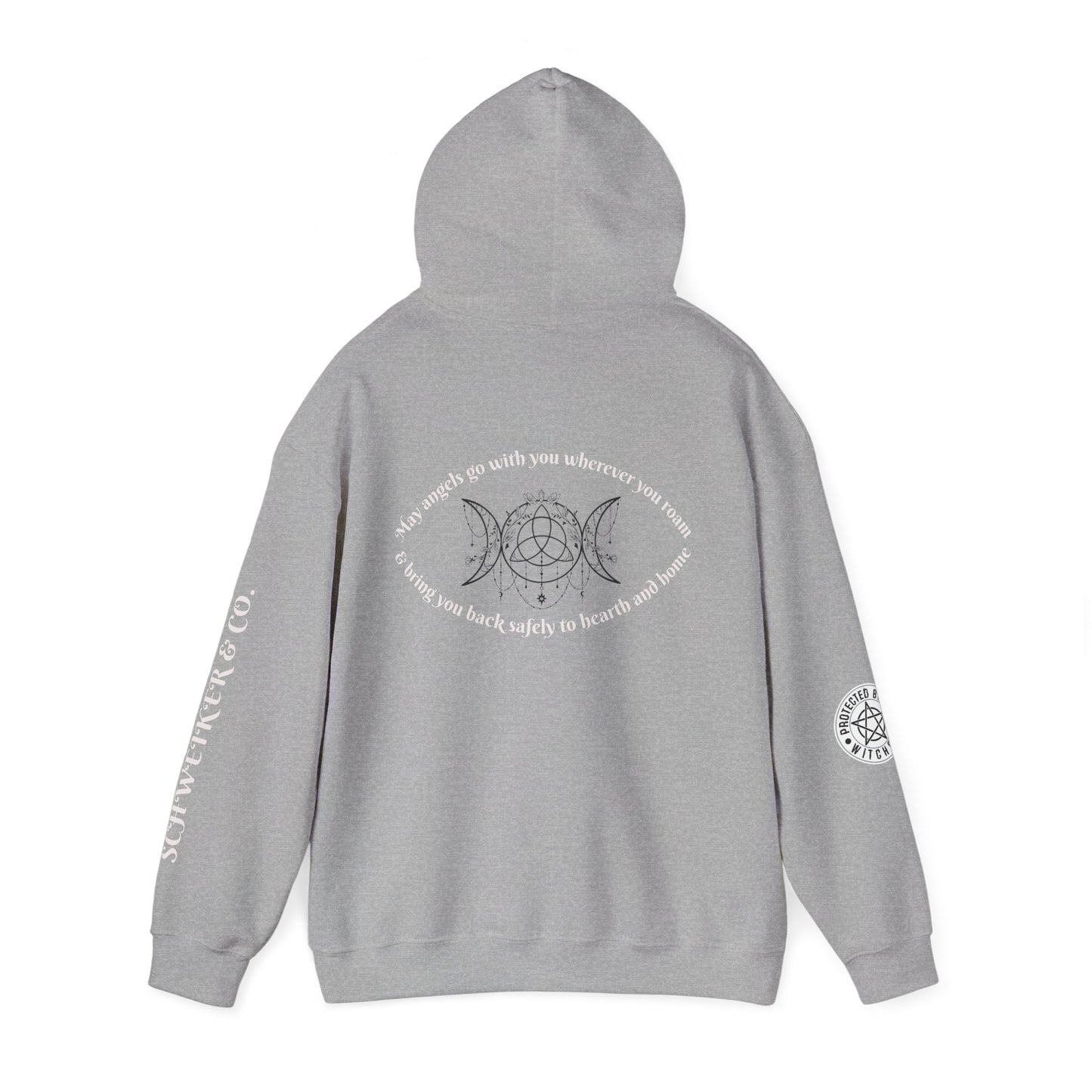 Mystic Moon Phases Hoodie — Spiritual Crescent Moon Graphic Sweatshirt