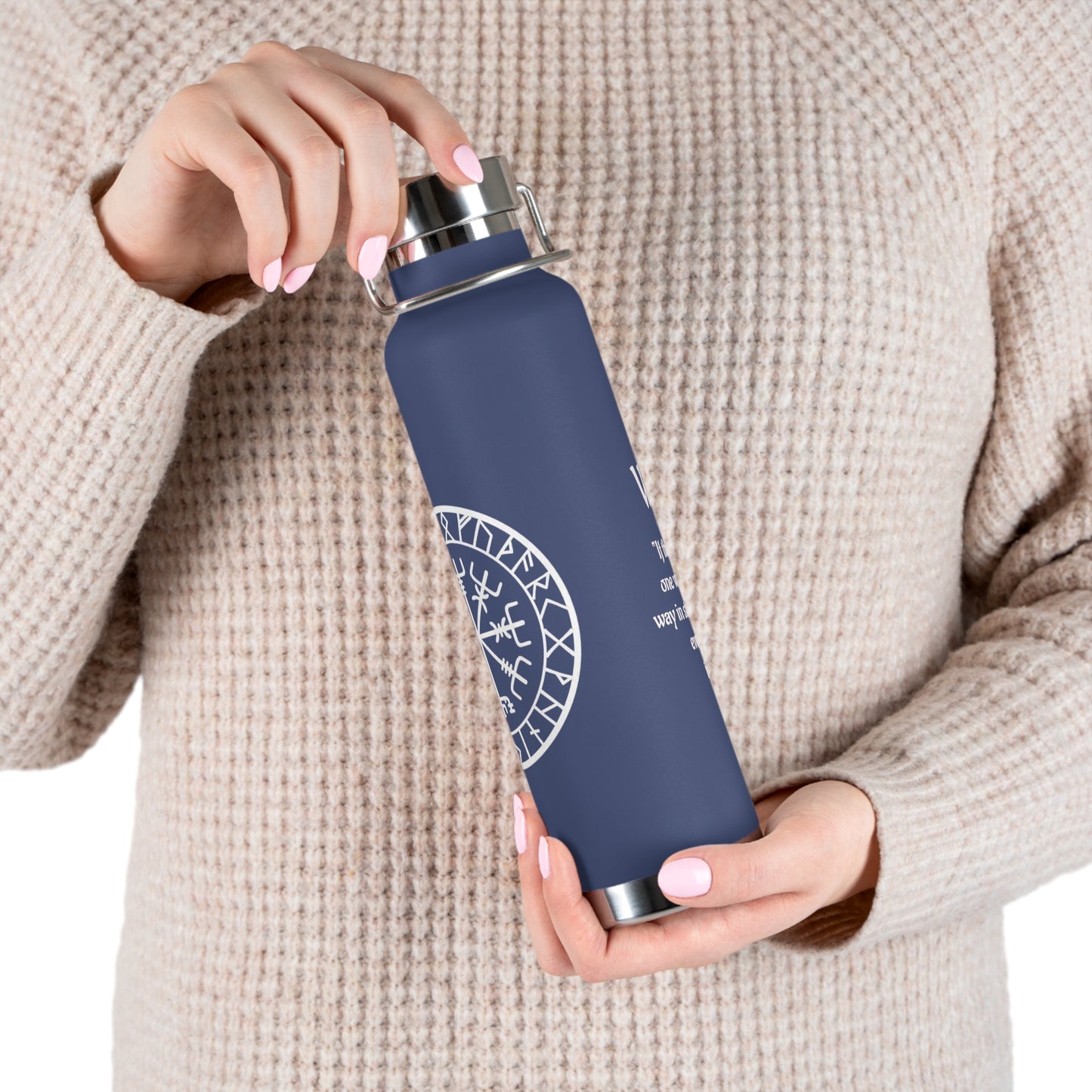 Vegvisir Norse Compass 22oz Copper Vacuum Bottle — "That Which Shows the Way"