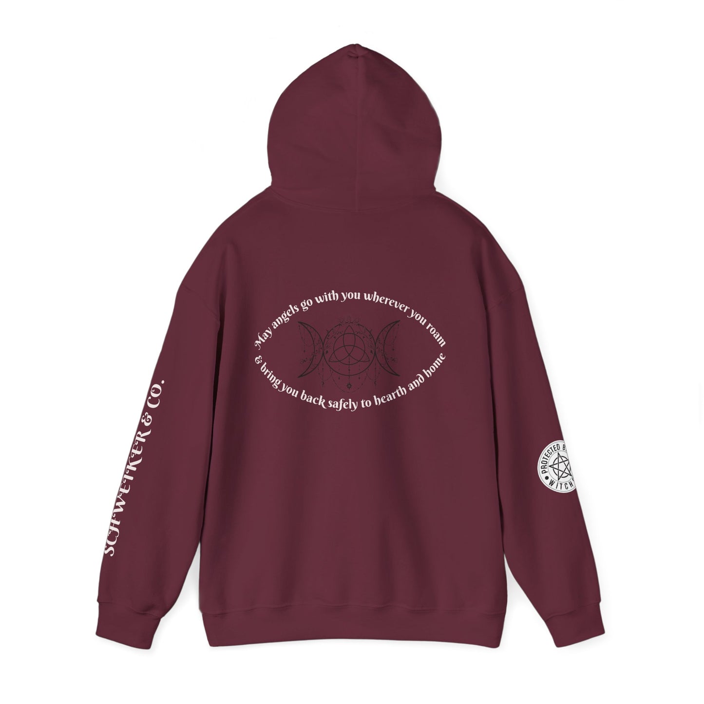 Mystic Moon Phases Hoodie — Spiritual Crescent Moon Graphic Sweatshirt